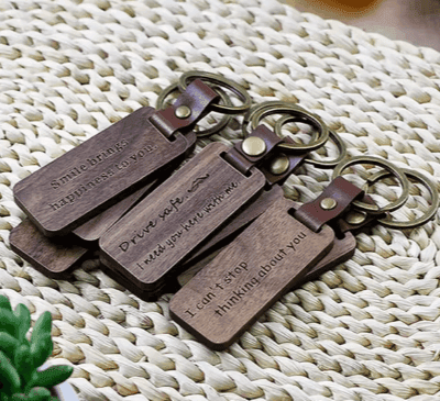 Wood & Leather Keyring