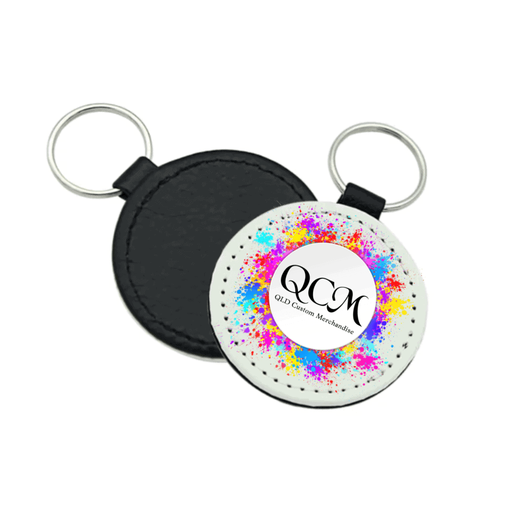 Leather Circle Keyring