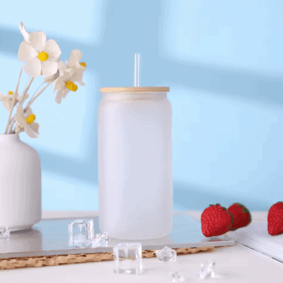 Frosted Glass Cup 473ml - UVDTF