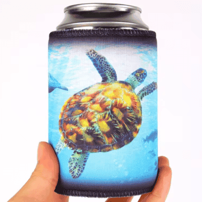 Stubby Holder Black Overlocked Panel